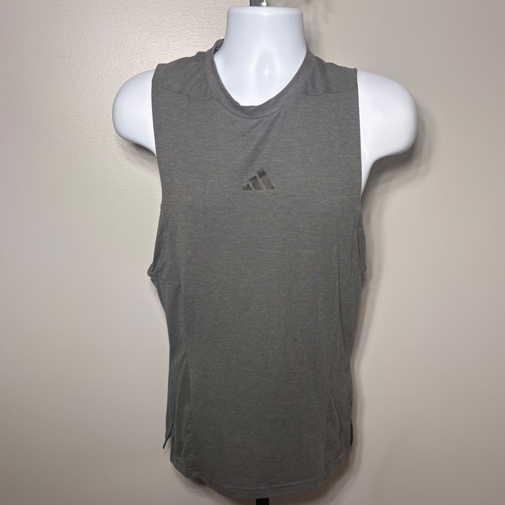 Adidas Training Mens XS Grey Aeroready Muscle Tank‎ Top Sleeveless Gym Shirt